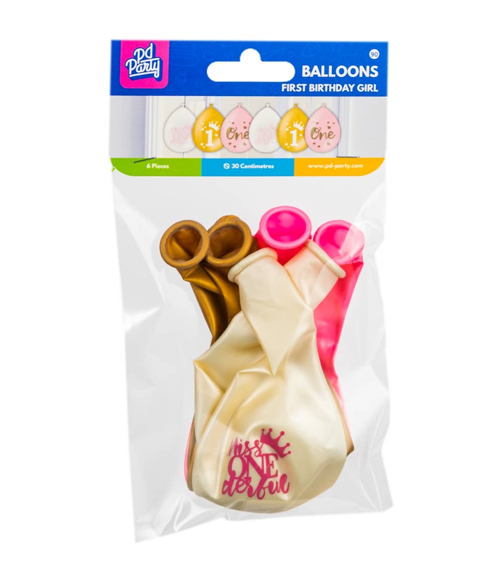 Ballons de fête - 1er anniversaire - Girl